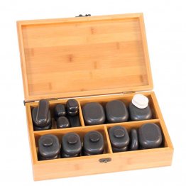 Set caja de piedras volcánicas para masaje